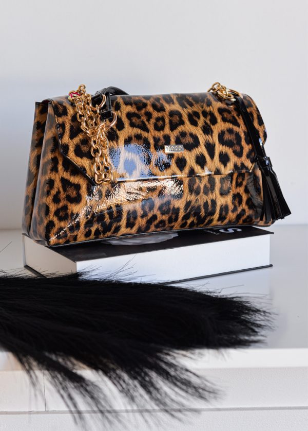 Bandolera Charol Leopardo