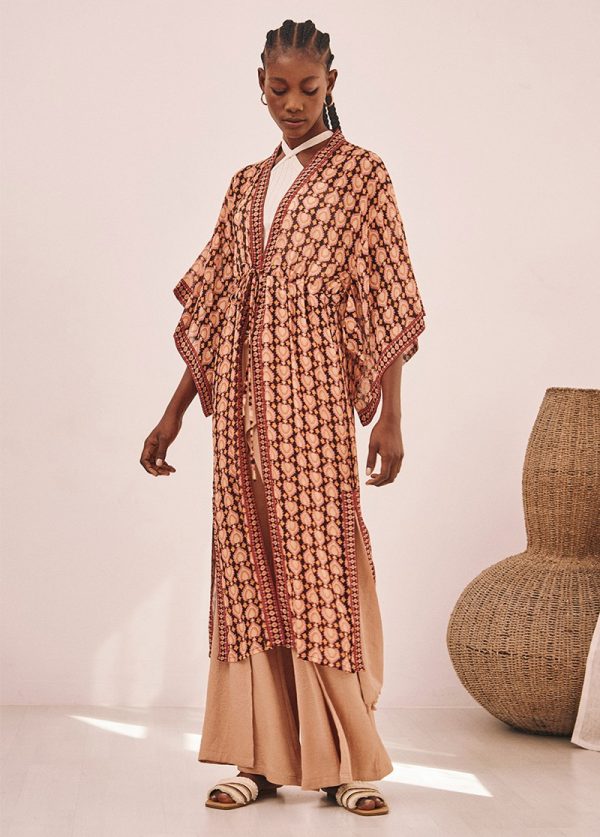 Kimono largo estampado