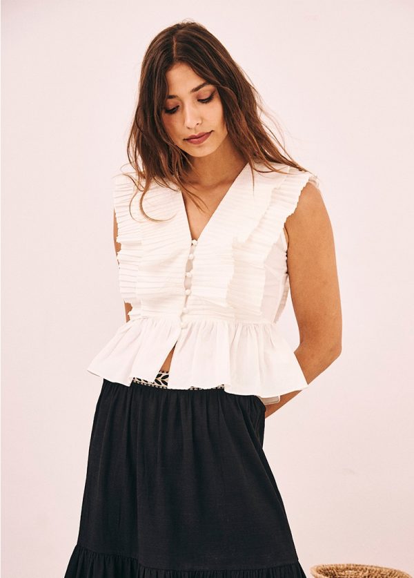 Top algodón con volantes
