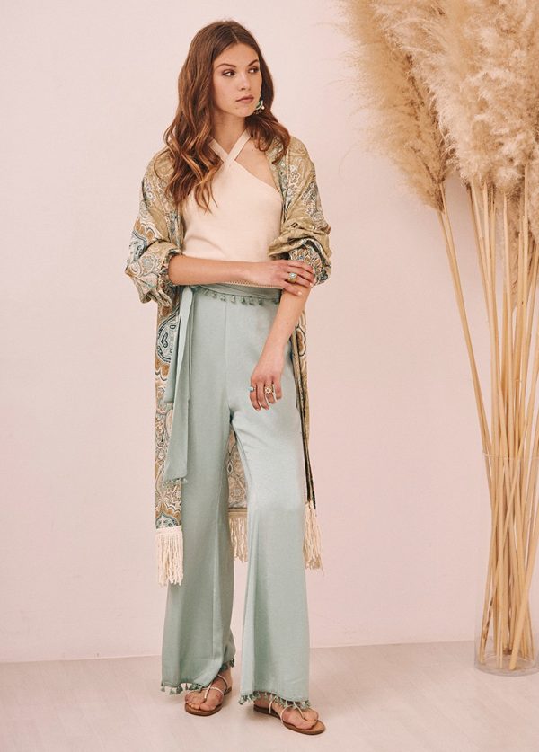 Pantalon fluido flecos