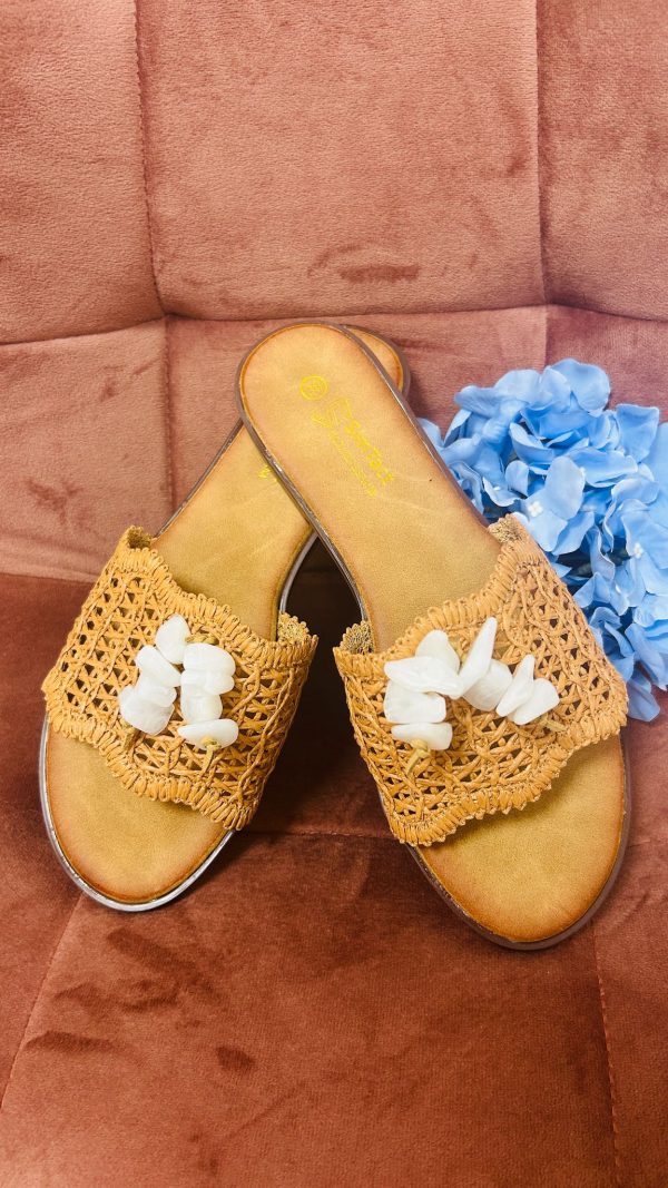 Sandalias Planas Borlas de Resina