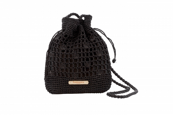 Bolso Saco de Crochet Negro