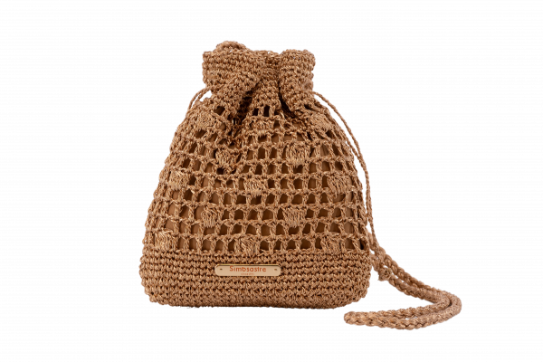 Bolso Saco de Crochet Oro