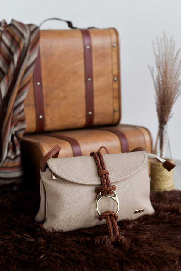 Bandolera 2 Cuerpos Trenza Beige