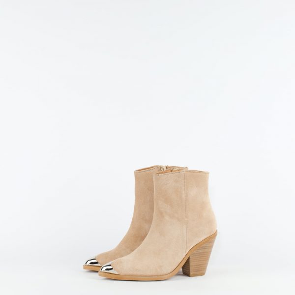 Botín Tejanas Cortas Beige