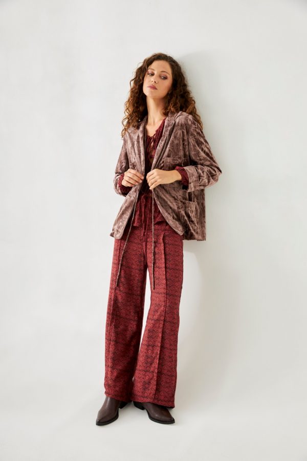Pantalón Recto de Viscosa Estampado